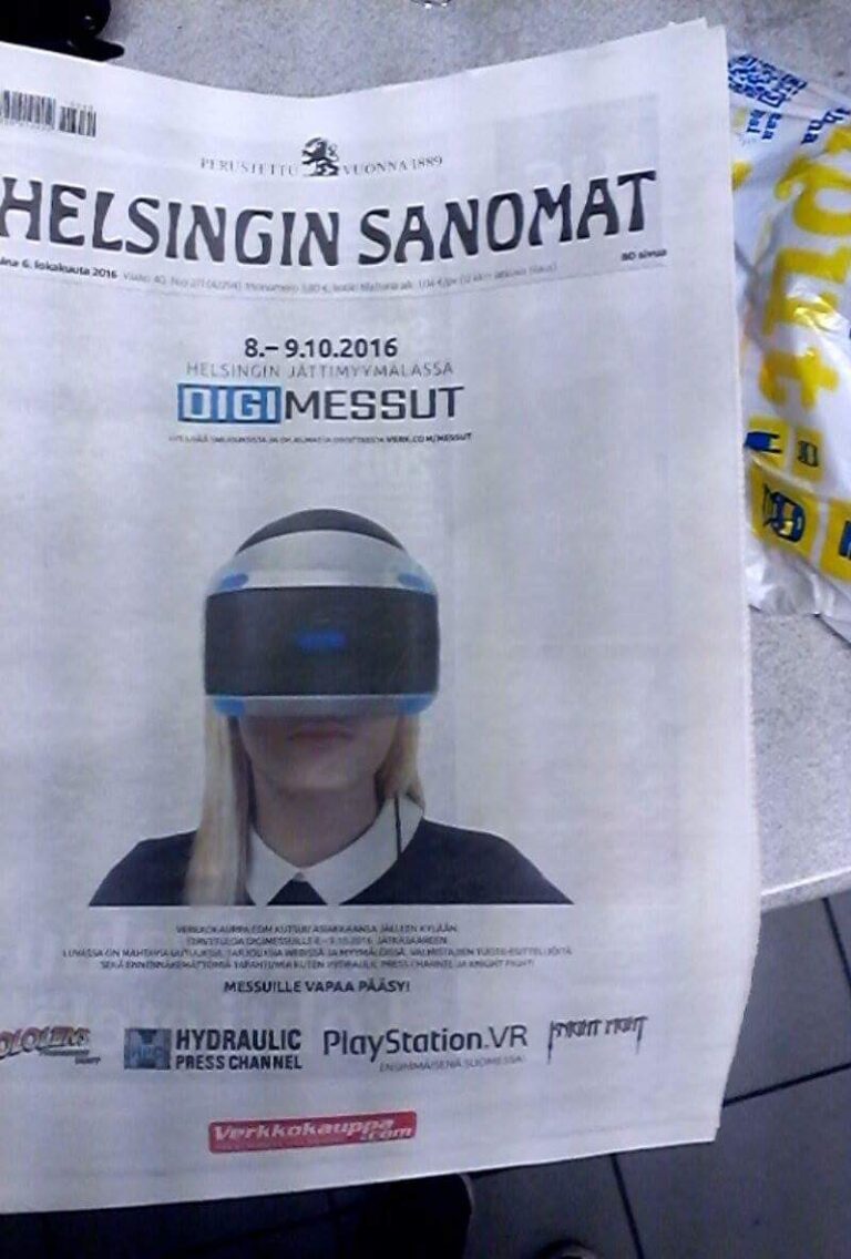 Digimessut cover page to Helsingin Sanomat